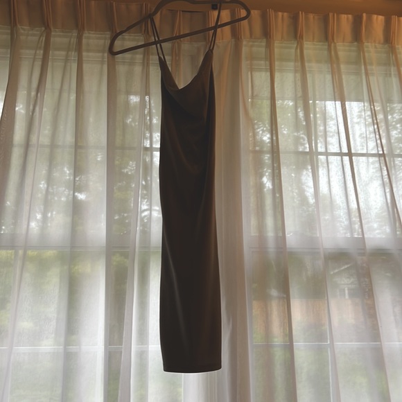 silver cowl neck midi dress - Picture 2 of 4